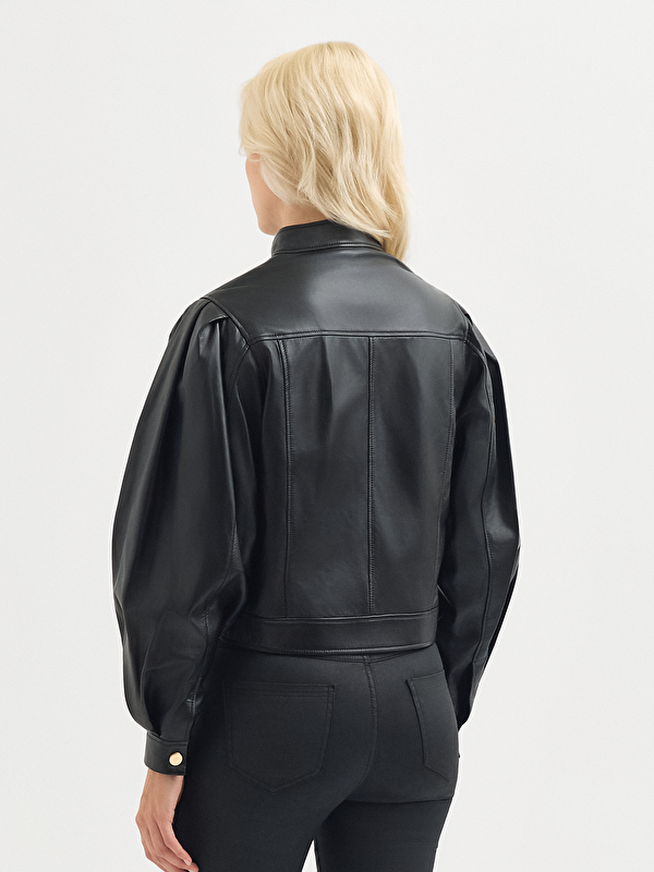 Kadın Siyah Deri Ceket