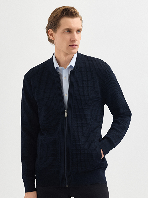 Erkek Lacivert Hırka