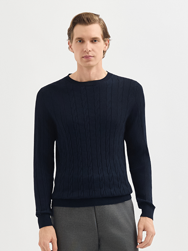 Erkek Lacivert Kazak