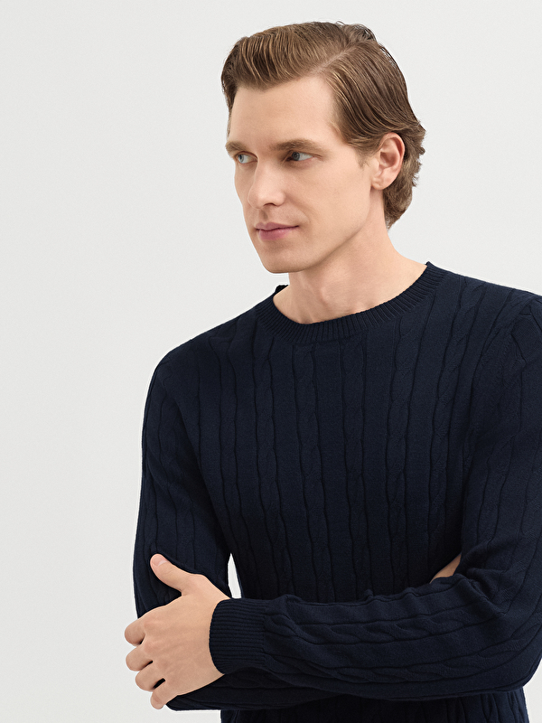 Erkek Lacivert Kazak