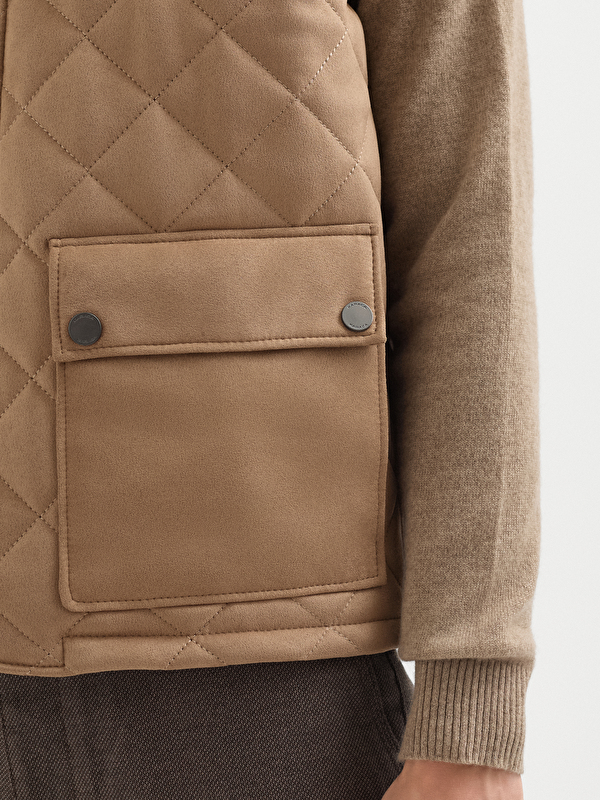 Erkek Vizon Deri Yelek