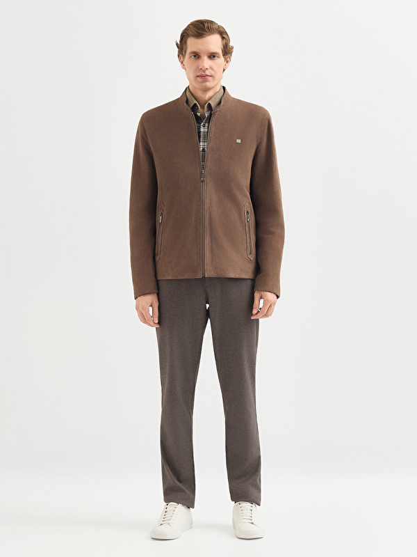 Erkek Vizon Deri Mont