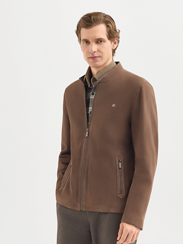 Erkek Vizon Deri Mont