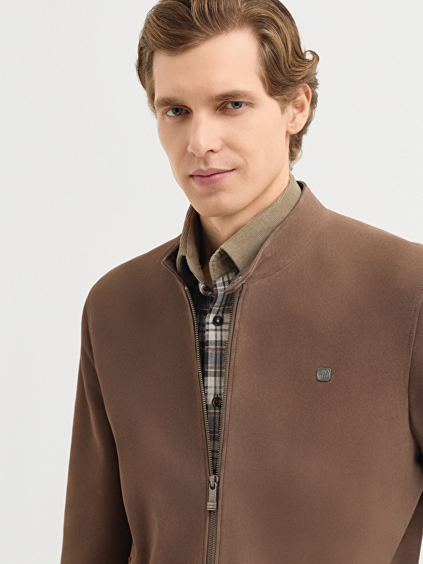 Erkek Vizon Deri Mont