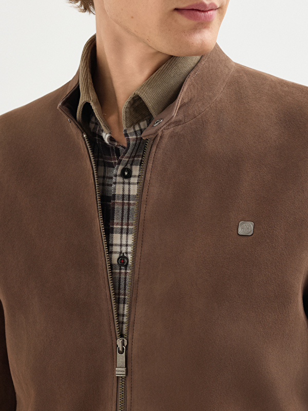 Erkek Vizon Deri Mont