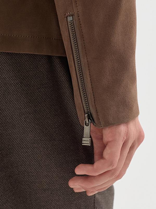 Erkek Vizon Deri Mont