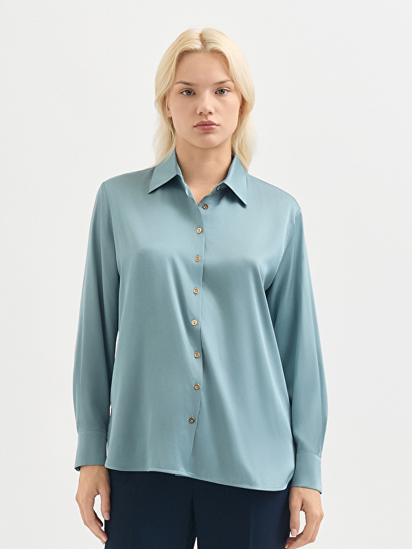 Kadın Mavi Gömlek