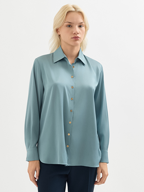 Kadın Mavi Gömlek