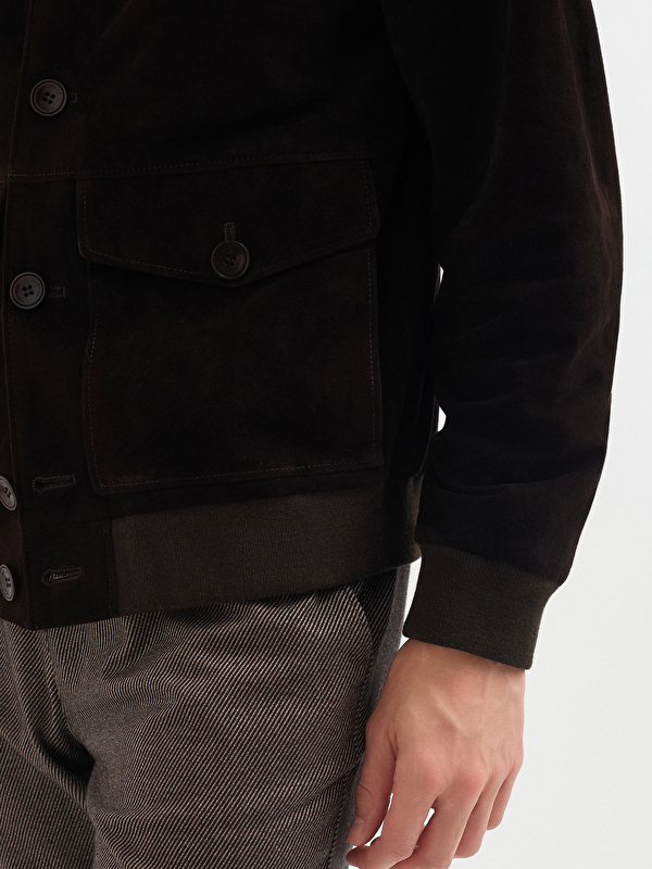 Erkek Kahve Deri Mont