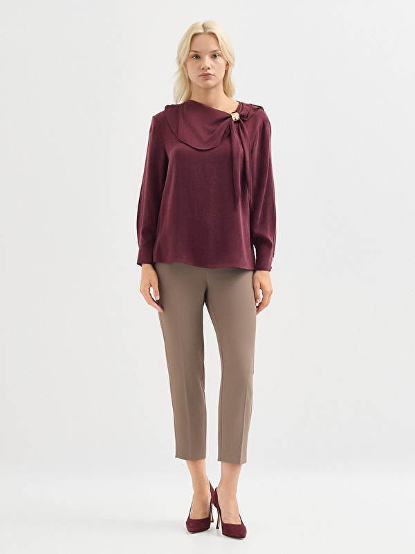 Kadın Bordo Bluz