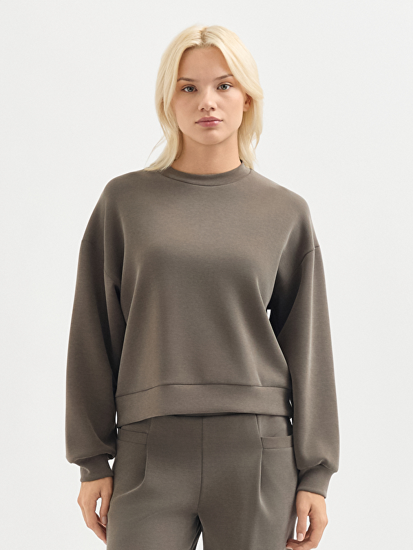 Kadın Haki Sweatshirt