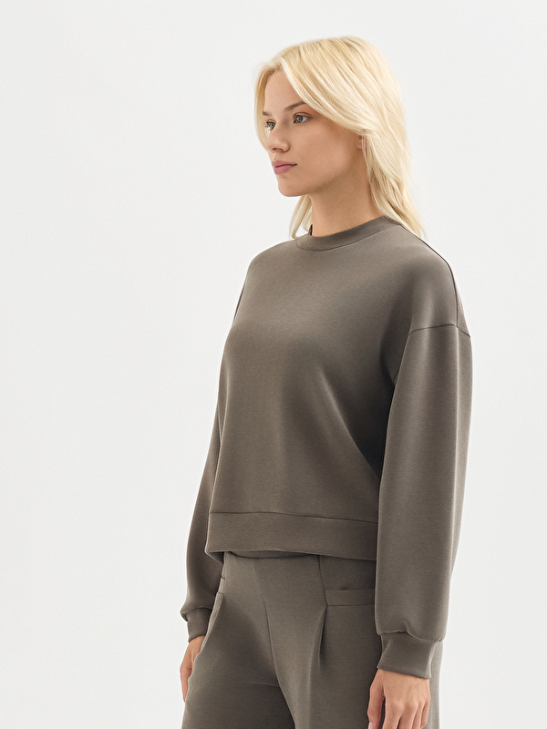 Kadın Haki Sweatshirt