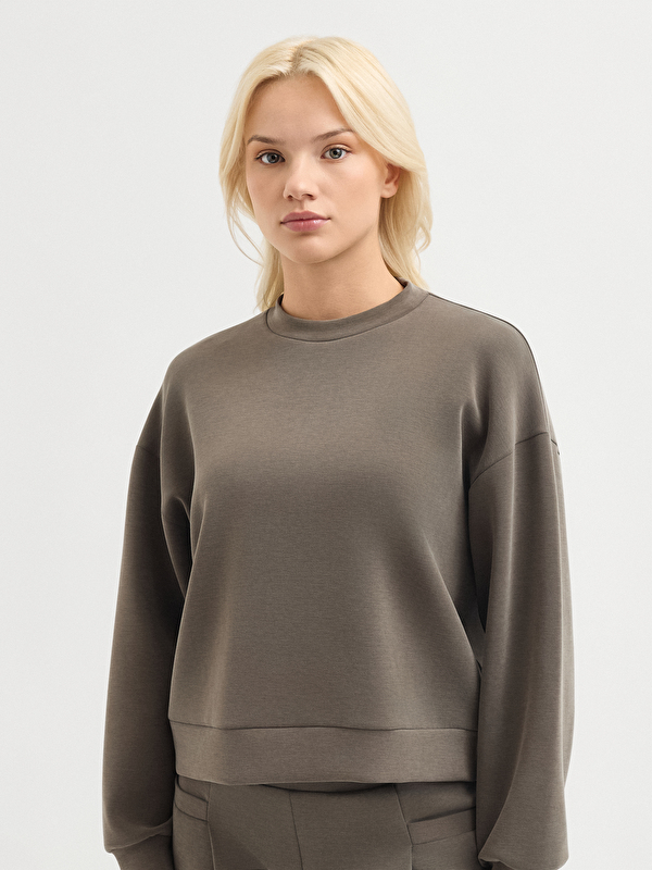 Kadın Haki Sweatshirt