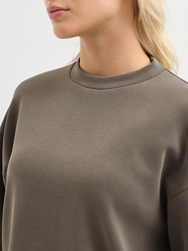 Kadın Haki Sweatshirt